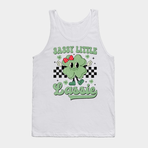 Retro Groovy St Patricks Day Sassy Little Lassie Kids Girls Tank Top by Eduardo